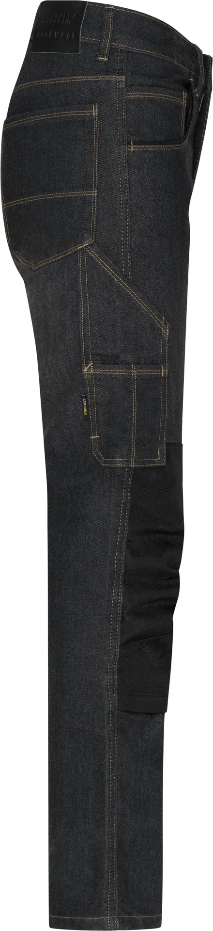 jn875-workwear-stretch-jeans-blackdenim-right-6 James & Nicholson Workwear Stretch-Jeans