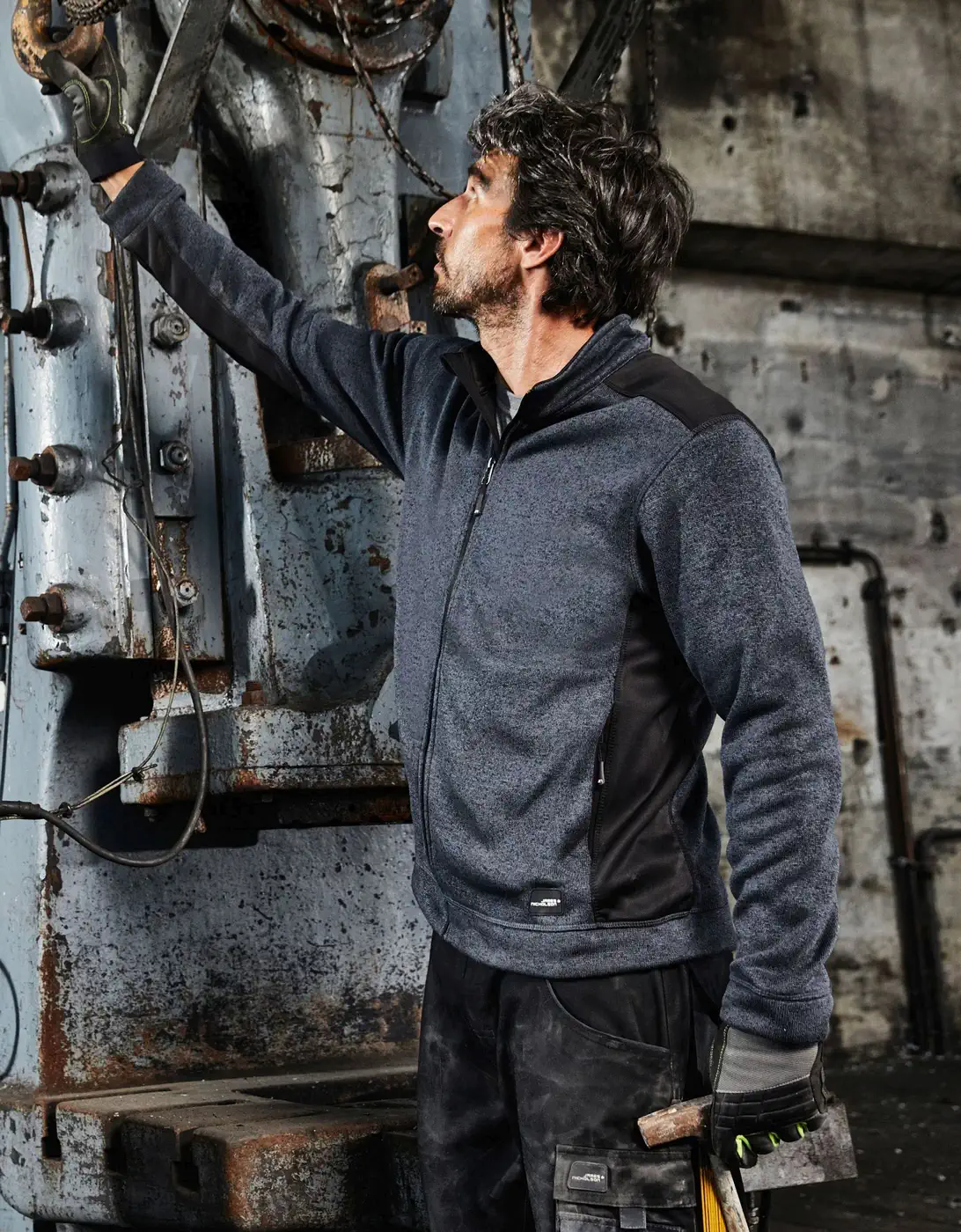 James & Nicholson Men's Knitted Workwear Fleece Jacket -STRONG-