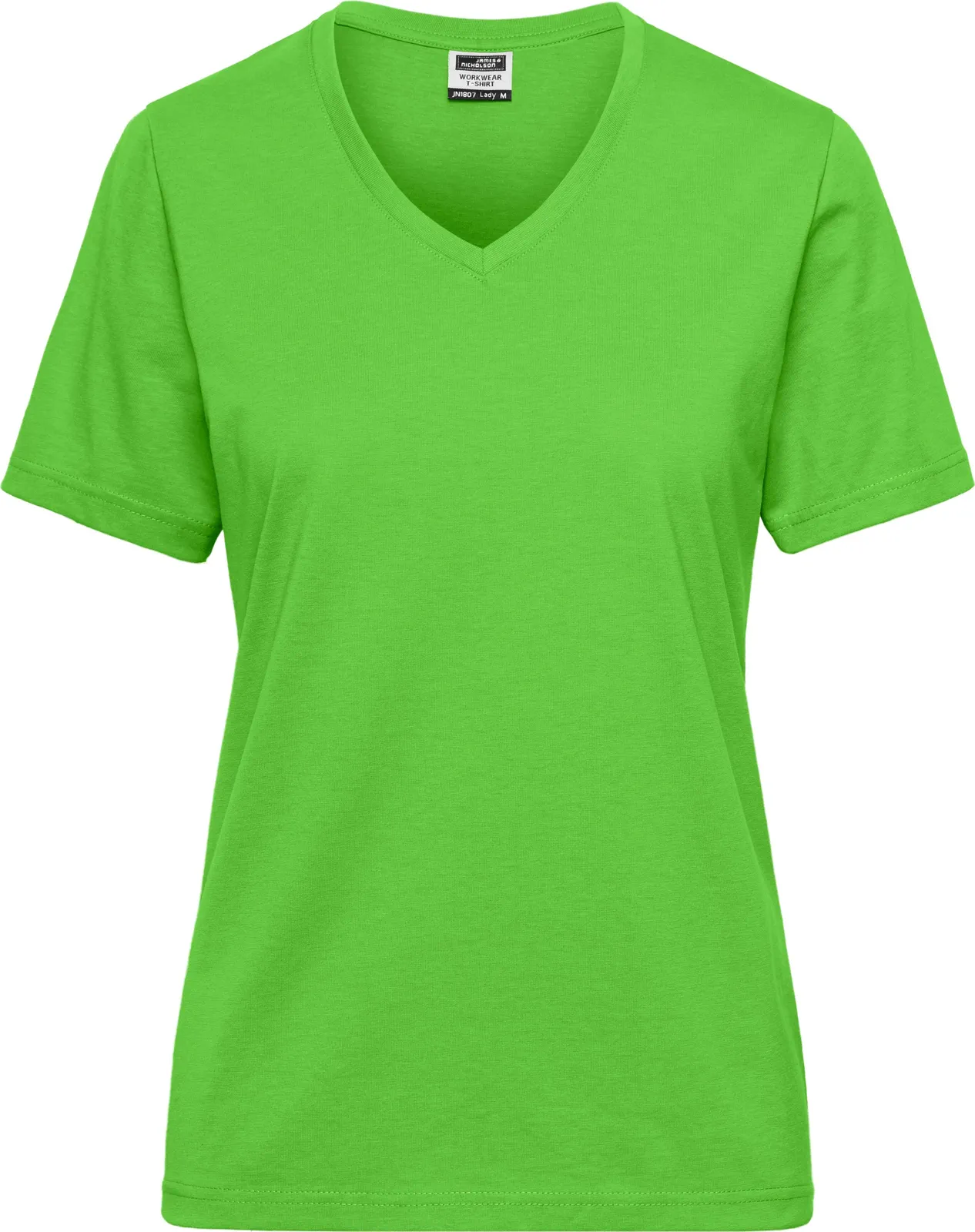 jn1807-ladies-bio-workwear-t-shirt-limegreen-front-3 James & Nicholson Ladies Bio Workwear T-Shirt