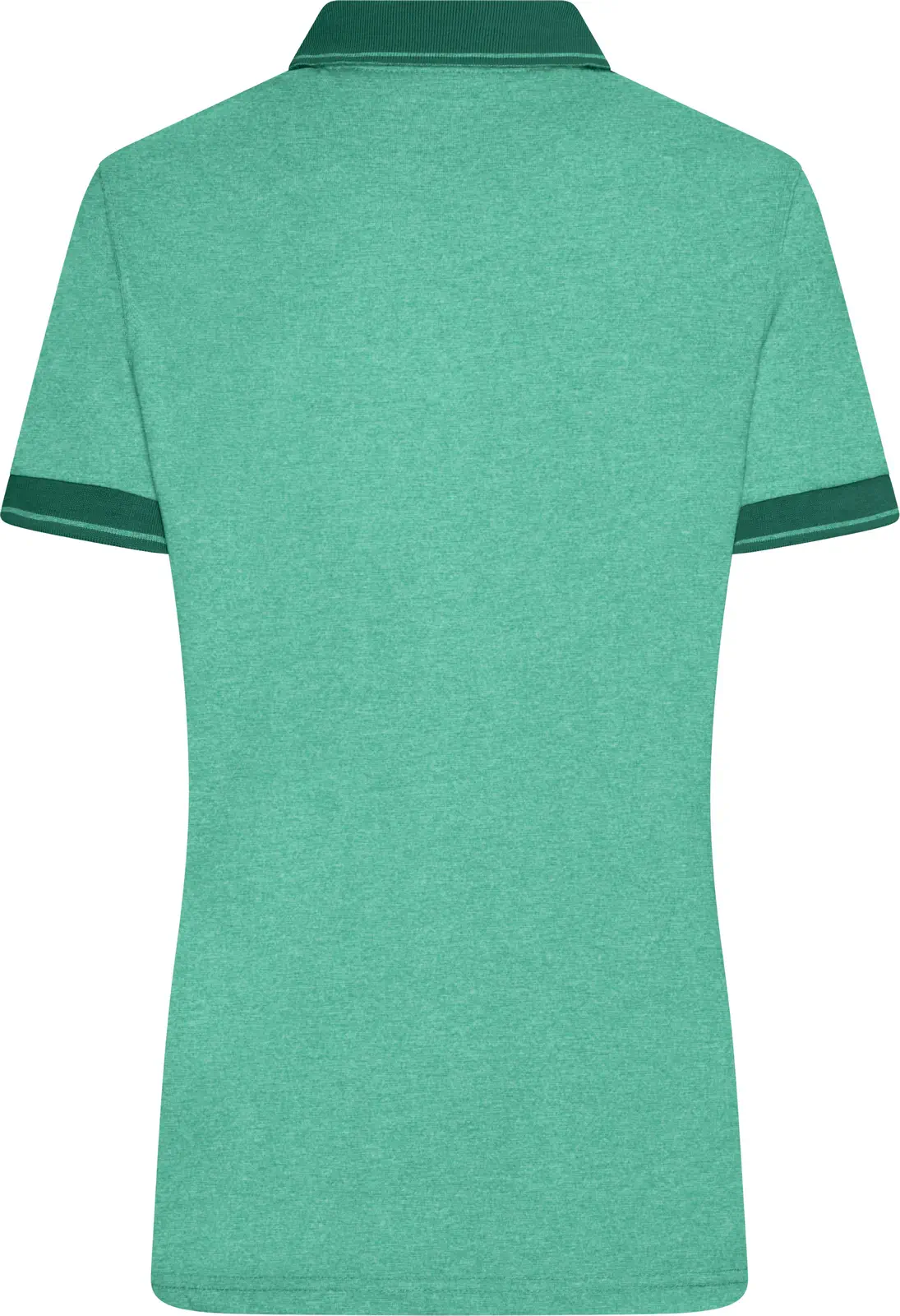 jn705-ladies-heather-poloshirt-greenmelange-darkgreen-back-5 James & Nicholson Ladies Heather Polo