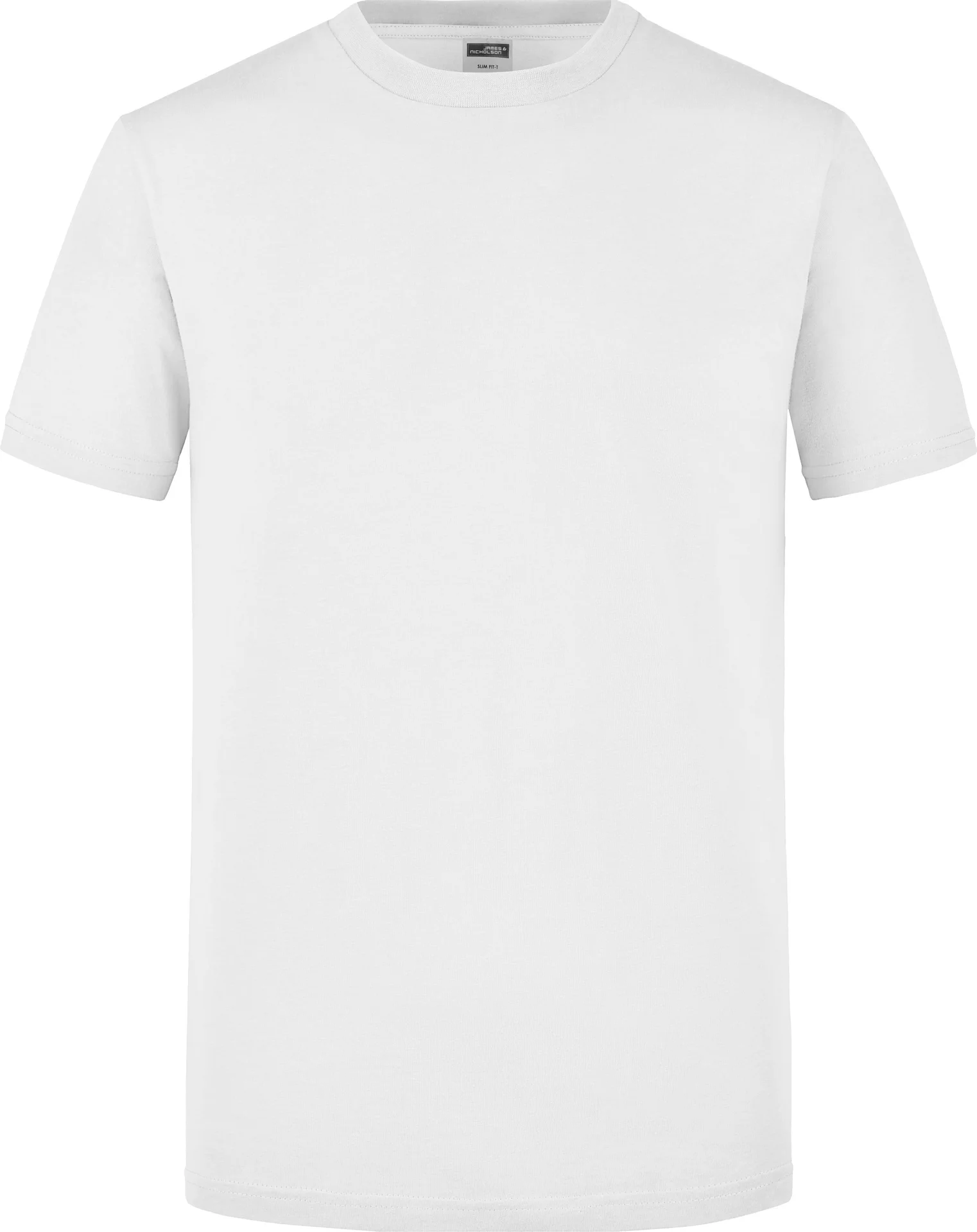 jn911-mens-slim-fit-t-shirt-white-front-3 James & Nicholson Men's Slim Fit-T