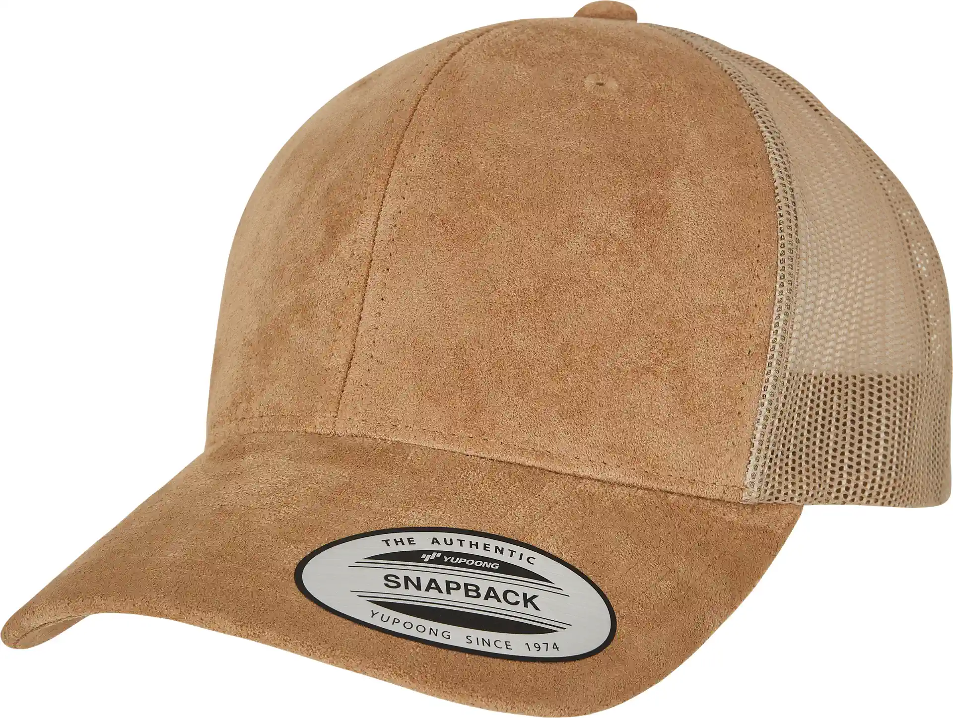 flexfit-6606su-suede-leather-trucker-cap-khaki-front-1 FLEXFIT Suede Leather Trucker Cap