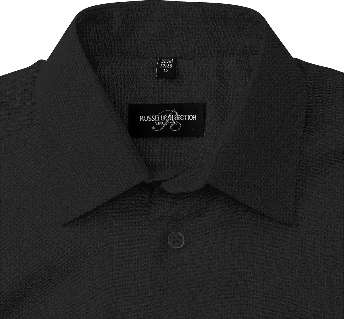 russell-r923m-mens-short-sleeve-easy-care-tailored-oxford-shirt-black-detail-5 Russell Men's Short Sleeve Easy Care Tailored Oxford Shirt