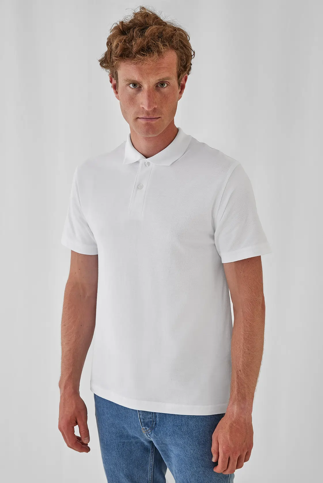 bc-pui10-id001-poloshirt -white-model-1 B&C Poloshirt ID.001