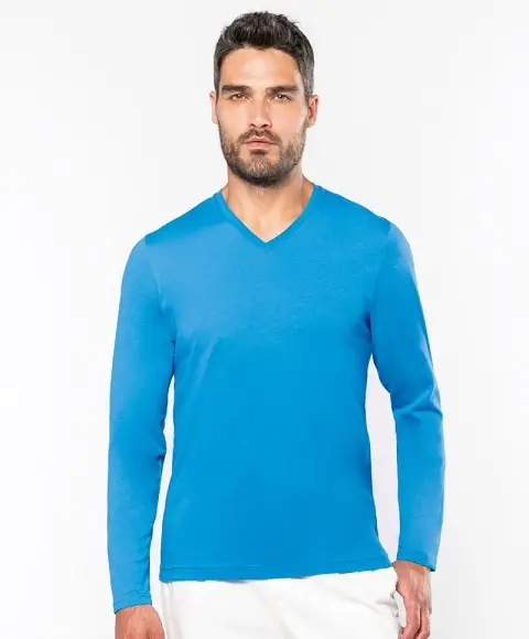 Kariban Herren V-Neck T-Shirt langarm