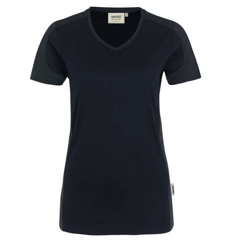 HAKRO Women-V-Shirt-Contrast 190 Mikralinar®