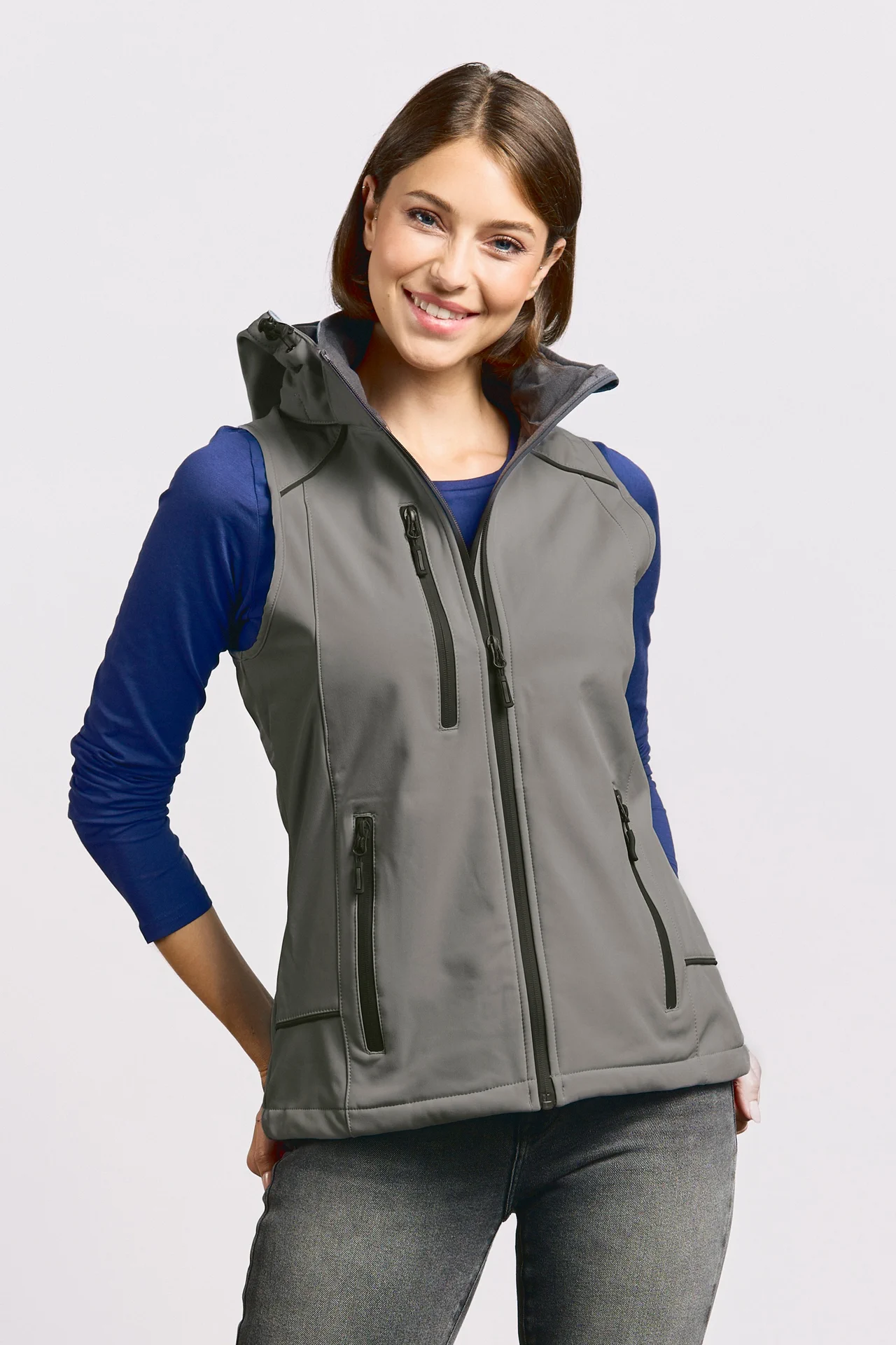 promodoro-7845-womens-softshell-vest-steelgrey-model-0 Promodoro Women´s Softshell Vest