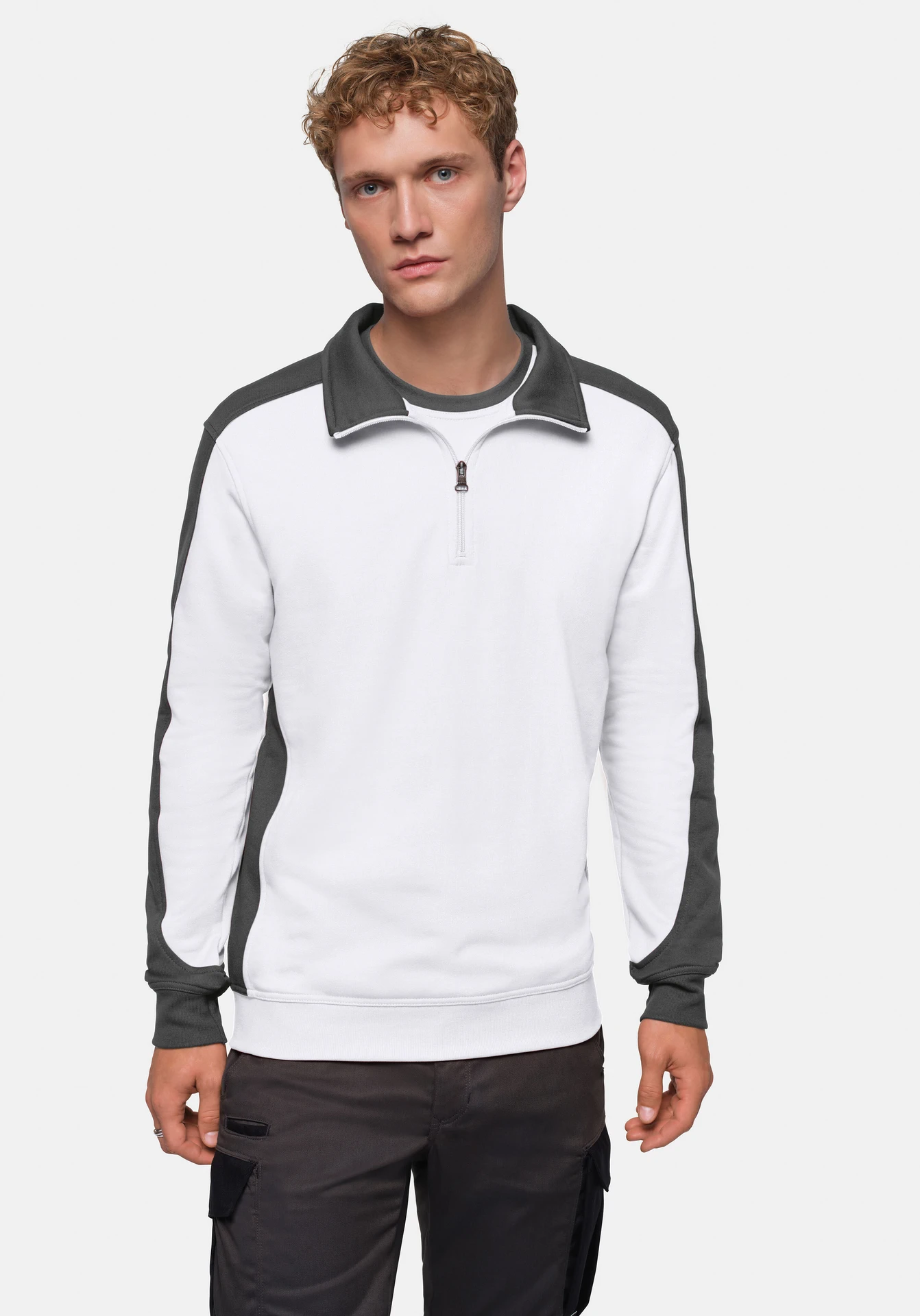 HAKRO Zip-Sweatshirt 476 Contrast Mikralinar®