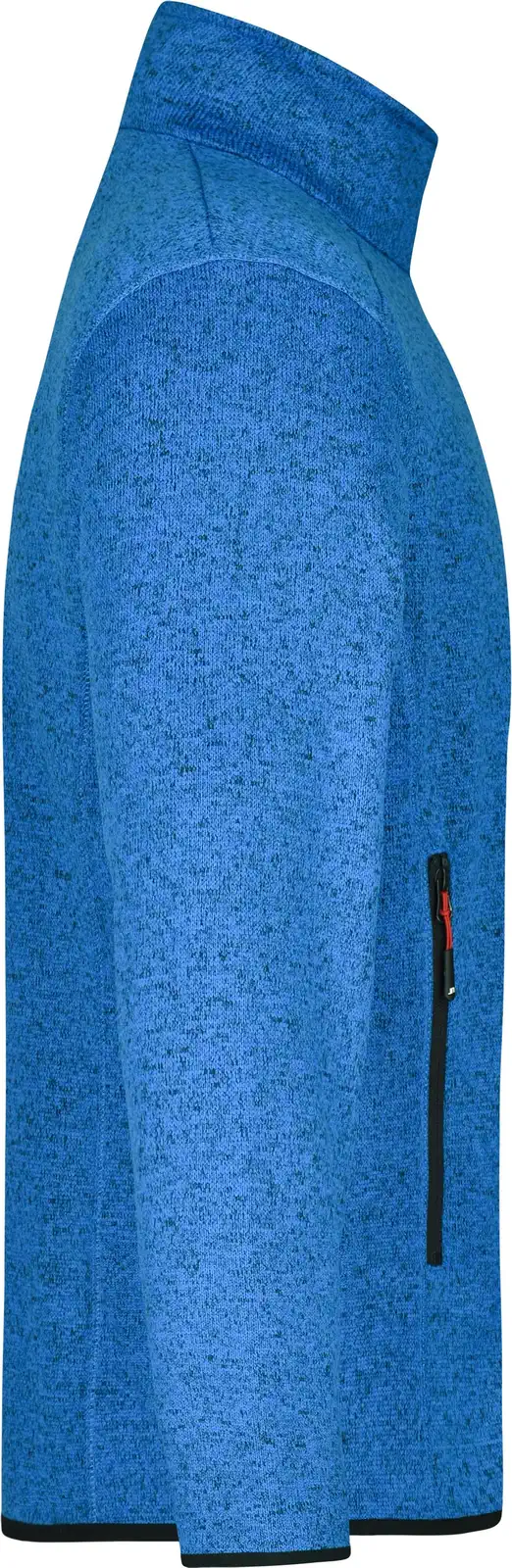 jn762-mens-knitted-fleece-jacket-royalmelange-red-right-6 James & Nicholson Men`s Knitted Fleece Jacket