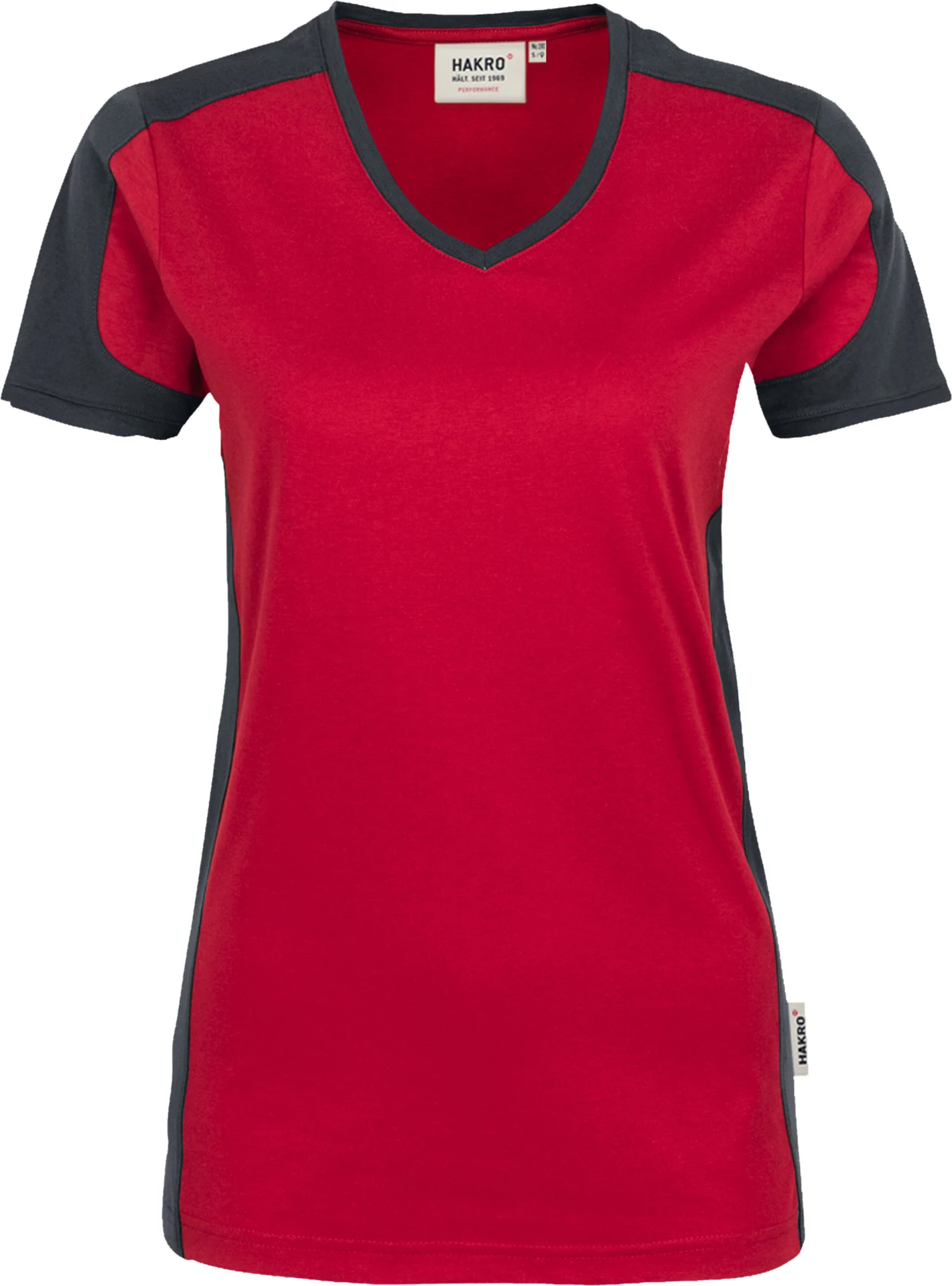 HAKRO Women-V-Shirt-Contrast 190 Mikralinar®