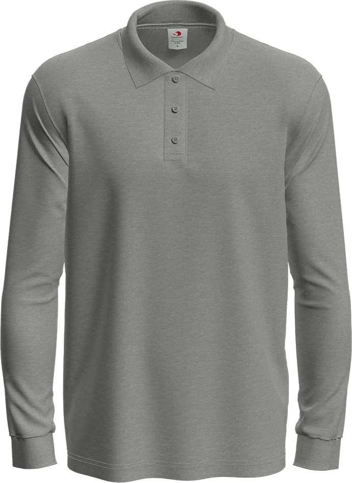 stedman-st3400-classic-poloshirt-long-sleeve-greyheather-front-4 Stedman Long Sleeve Polo