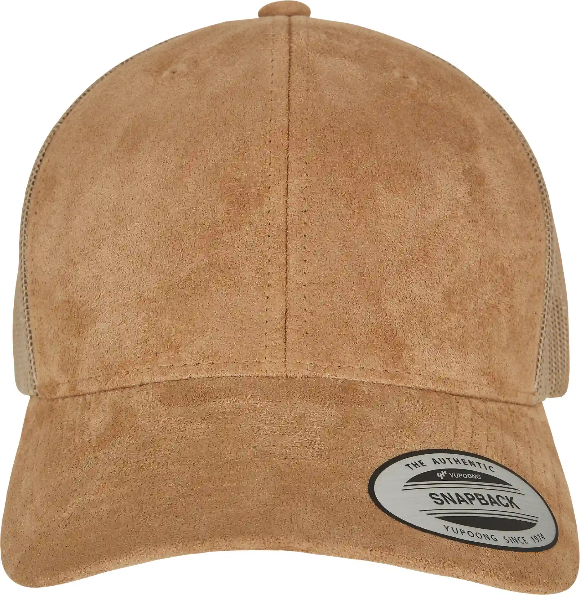 flexfit-6606su-suede-leather-trucker-cap-khaki-front-2 FLEXFIT Suede Leather Trucker Cap