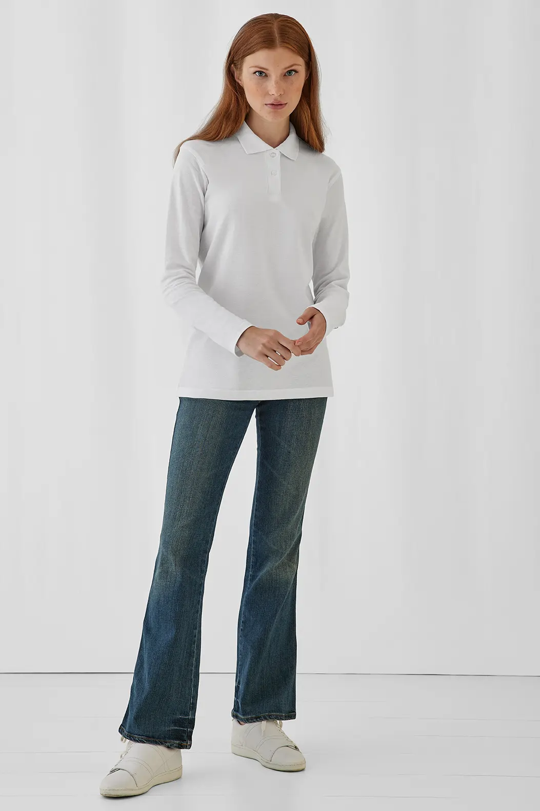 B&C Long Sleeve Polo ID.001 Women