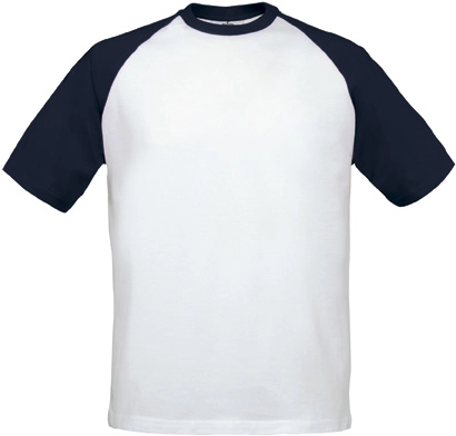 BC-TU020-TShirt-Base-ball-whitenavy-3 B&C T-Shirt Base-Ball