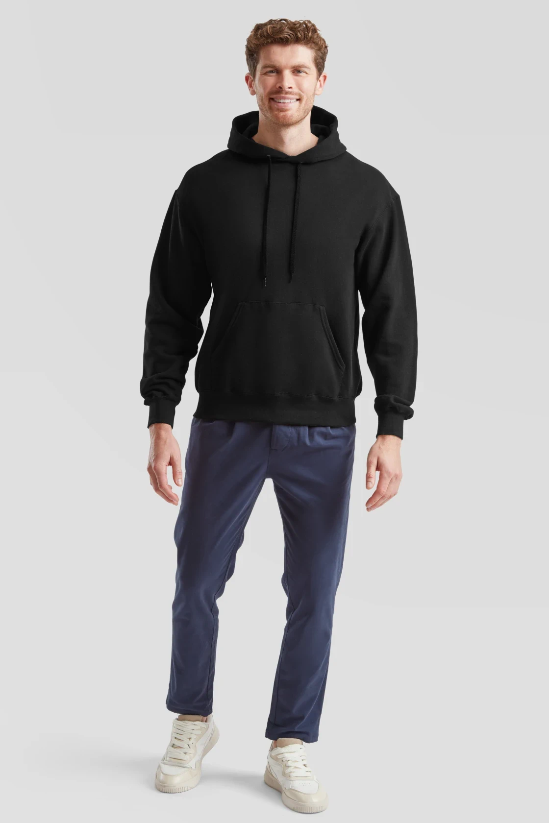 fruit-of-the-loom-62-208-0-classic-hooded-sweatshirt-black-model-3 F.O.L. Classic Hooded Sweat