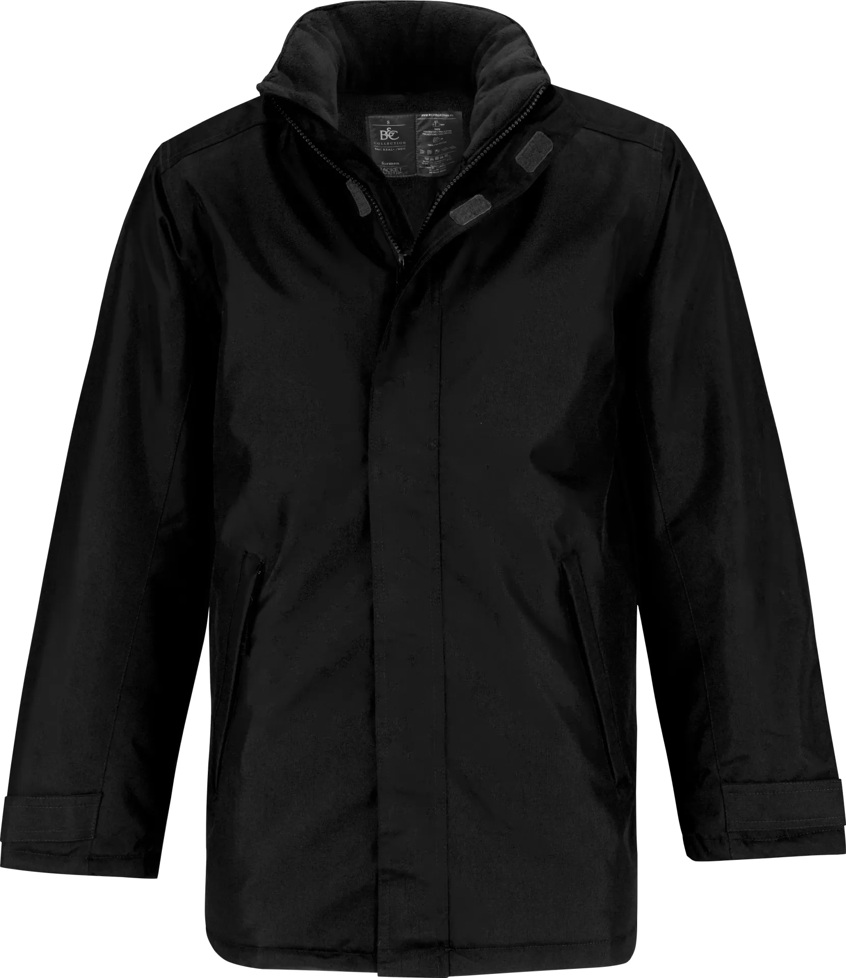 BC-JM970-Realplus-black-front-2 B&C Winter Parka Real + Men