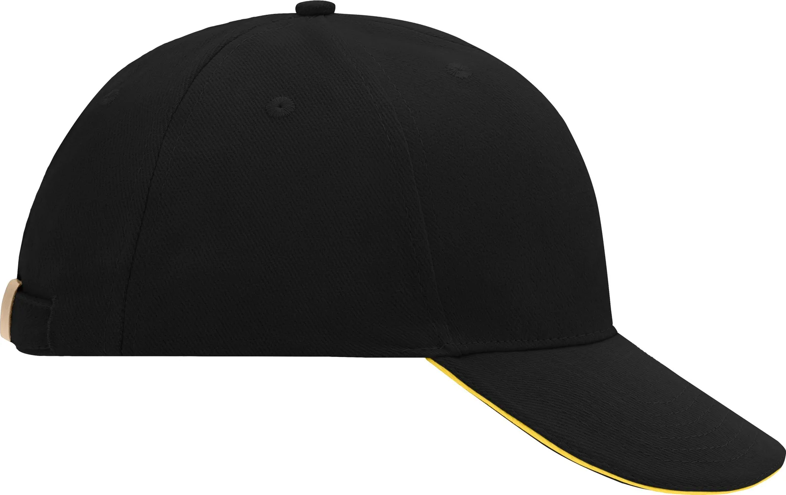 daiber-mb024-6-panel-sandwich-cap-black-yellow-right-6 myrtle beach 6-Panel Sandwich Cap