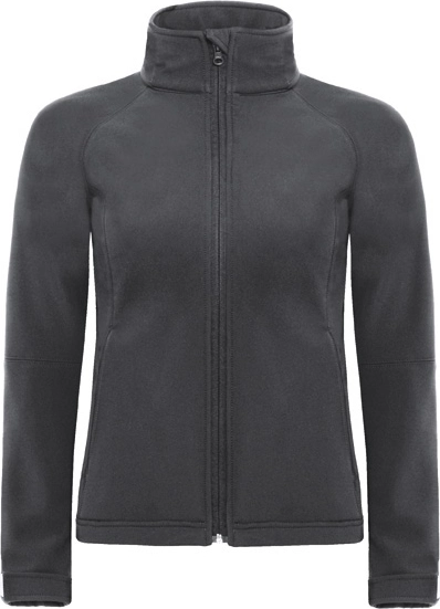 BC-JW937-Hooded-Softshell-women-darkgrey-front-3 B&C Hooded Softshelljacke Women