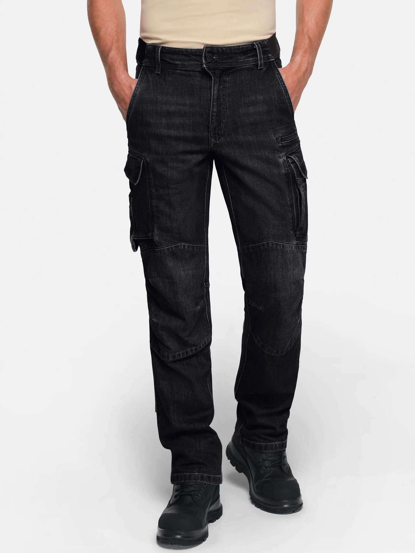 hakro-734-worker-jeanshose-dyneema-x-stretch-eco-schwarz-model-0 HAKRO Worker-Jeanshose 734 Dyneema® X-Stretch ECO