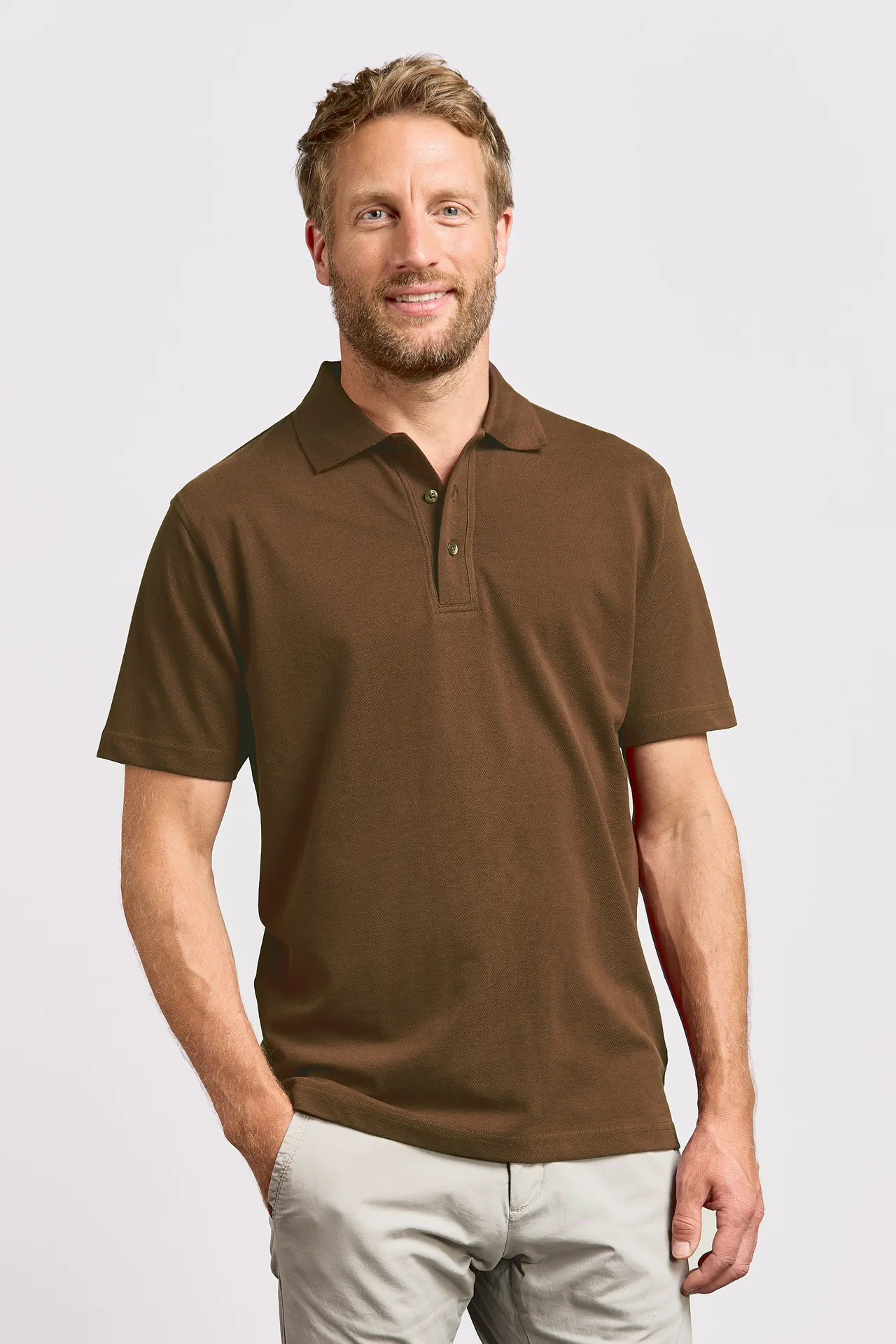 promodoro-4001-mens-superior-polo-brown-model-0 Promodoro Men's Superior Polo