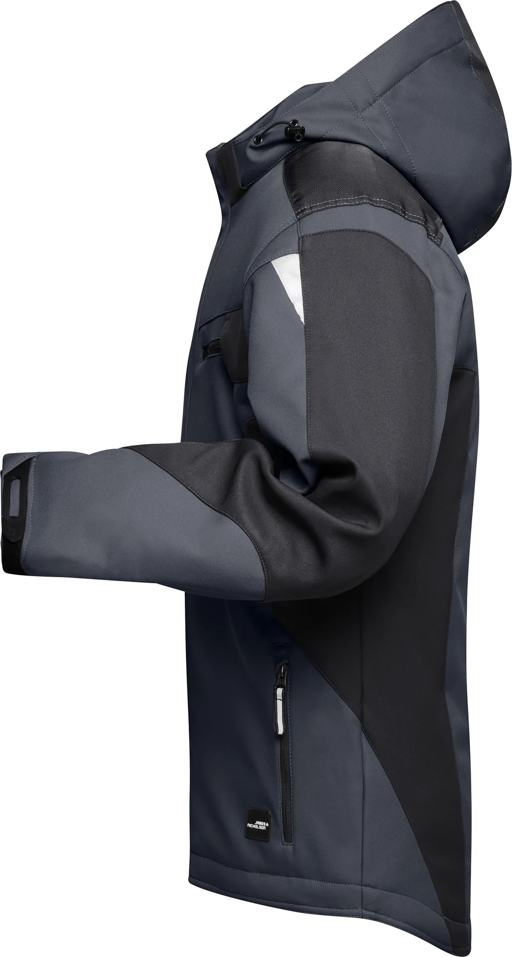 jn824-craftsmen-softshell-jacket-carbon-black-left-4 James & Nicholson Craftsmen Softshell Jacket -Strong-
