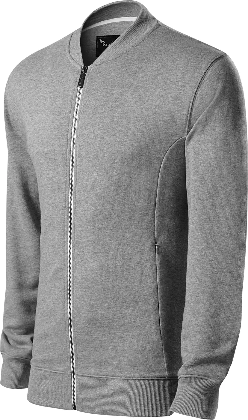 malfini-453-sweatshirt-bomber-dunkelgraumeliert-left-3 MALFINI Sweatshirt Bomber 453