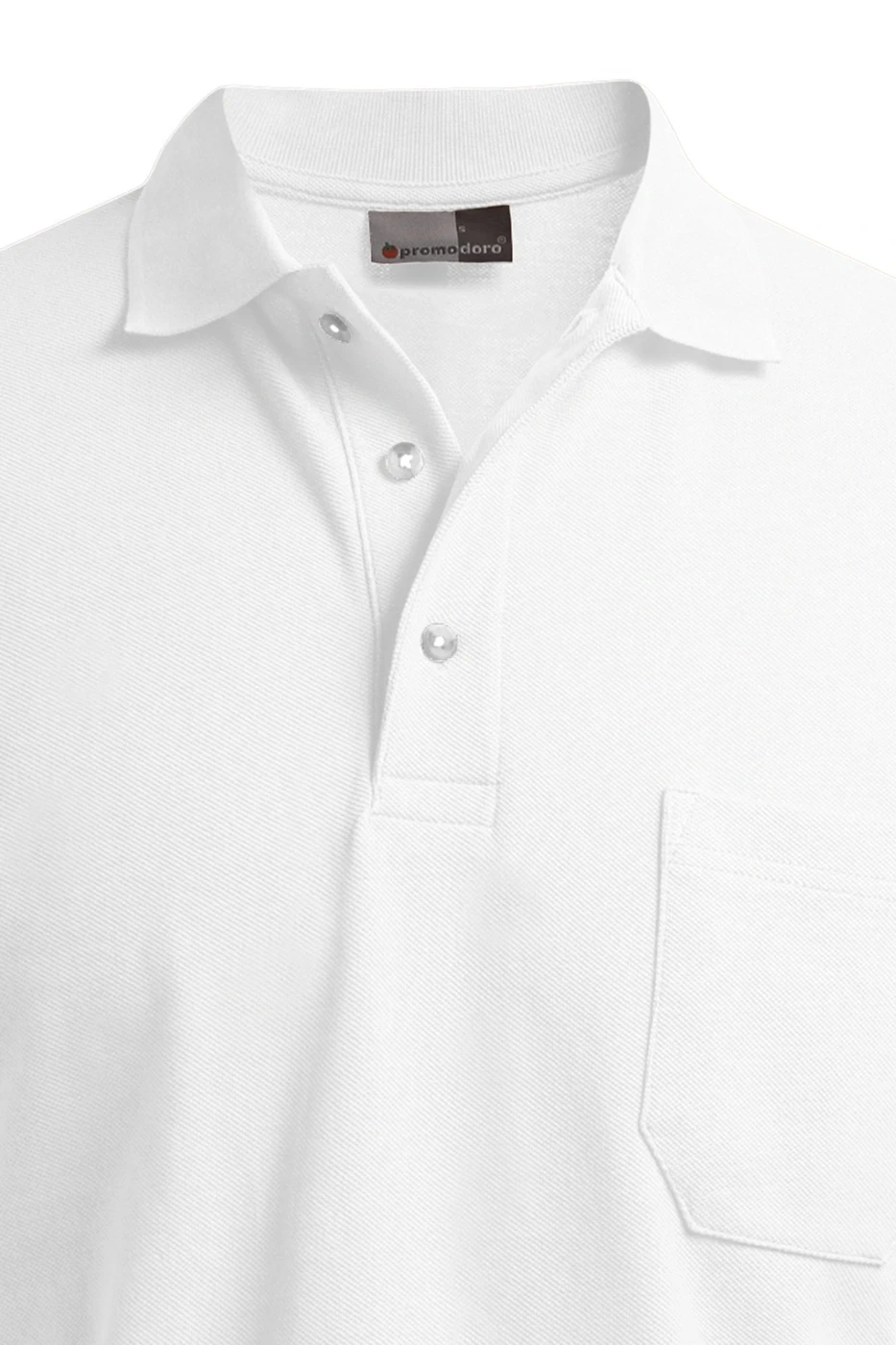 promodoro-4100-mens-heavy-polo-pocket-white-detail-7 Promodoro Men's Heavy Polo Pocket
