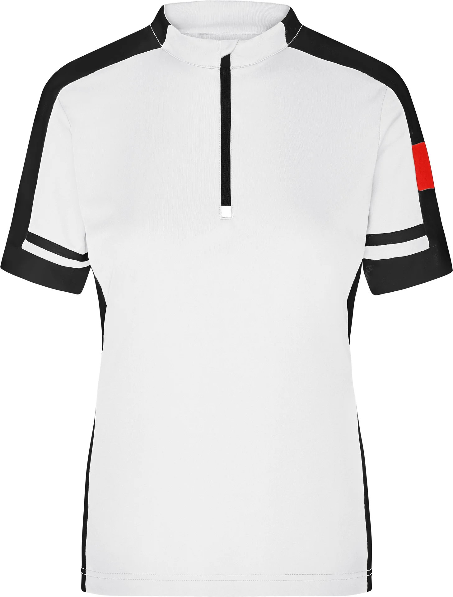 jn451-ladies-bike-t-shirt-half-zip-white-front-3 James & Nicholson Ladies Bike-T Half Zip