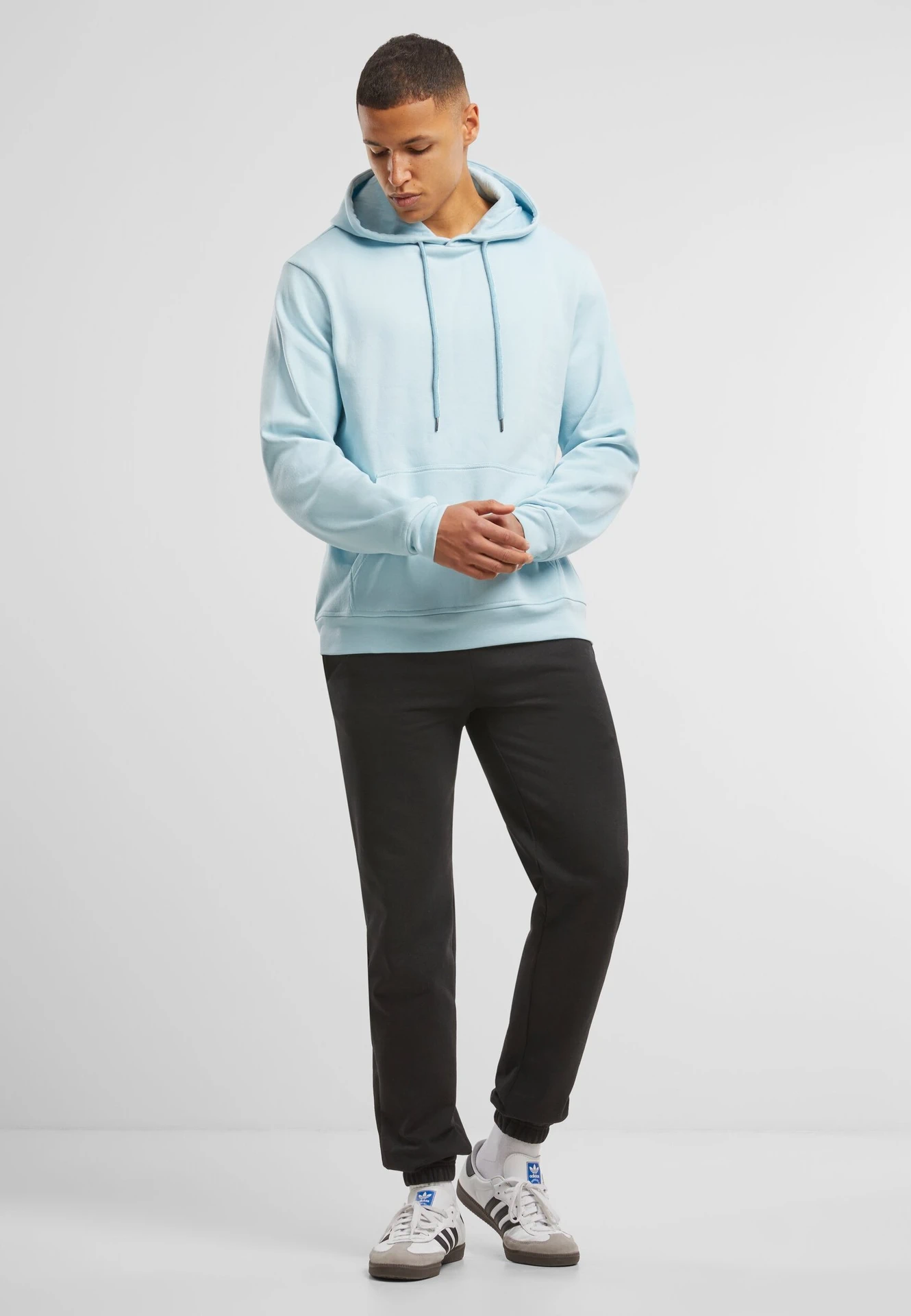 BYB-BB001-basic-hoody-oceanblue-model-3 Build Your Brand Basic Hoody