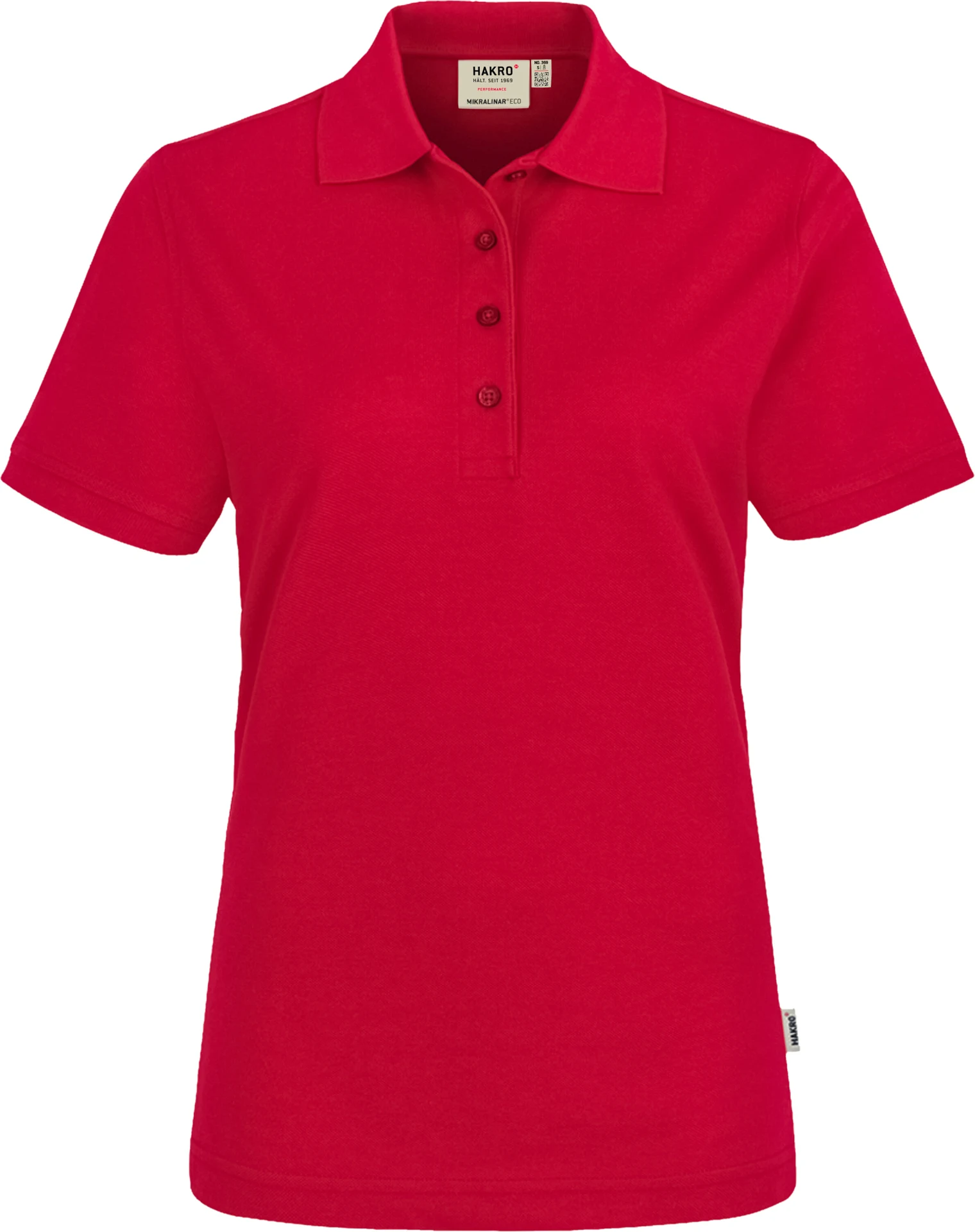 hakro-369-damen-poloshirt-mikralinar-eco-rot-front-1 HAKRO Damen Poloshirt 369 Mikralinar® ECO