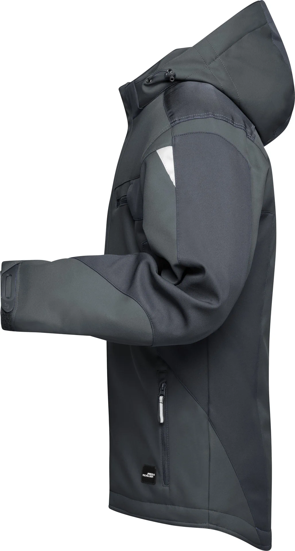 jn824-craftsmen-softshell-jacket-black-black-left-4 James & Nicholson Craftsmen Softshell Jacket -Strong-