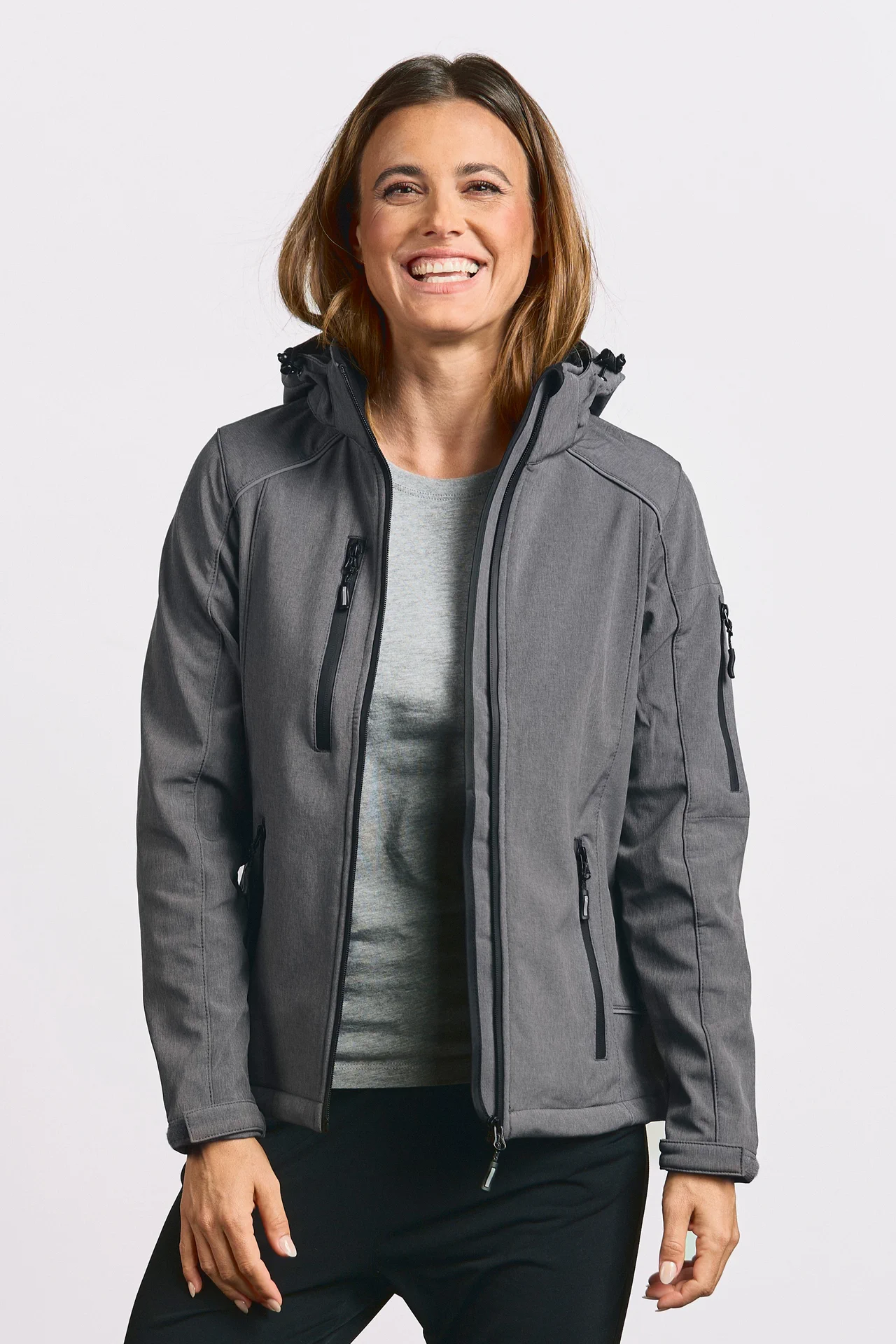 promodoro-7855-womens-softshell-jacket-heathergrey-model-0 Promodoro Women's Softshell Jacket