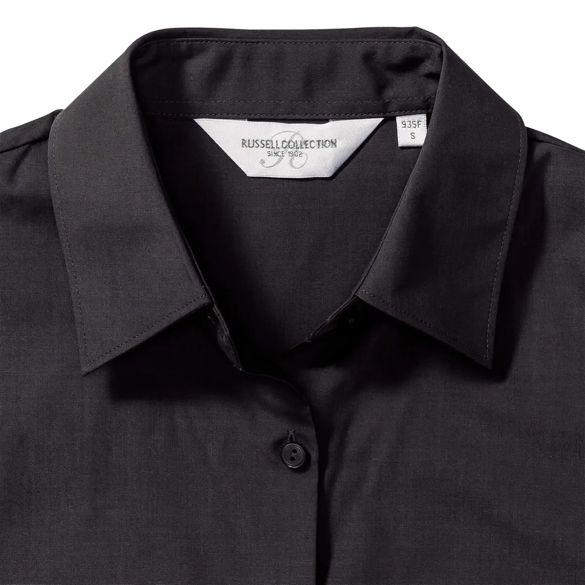 russell-r935f-ladies-short-sleeve-poly-cotton-easy-care-poplin-shirt-black-detail-6 Russell Ladies Short Sleeve Polycotton Easy Care Poplin Shirt