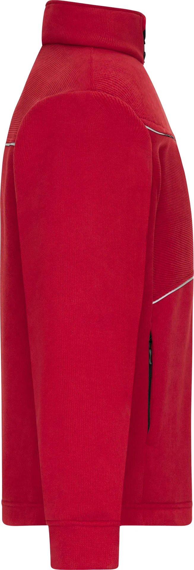 jn1870-fleece-jacket-corduroy-look-red-right-6 James & Nicholson Fleece Jacket - Corduroy Look