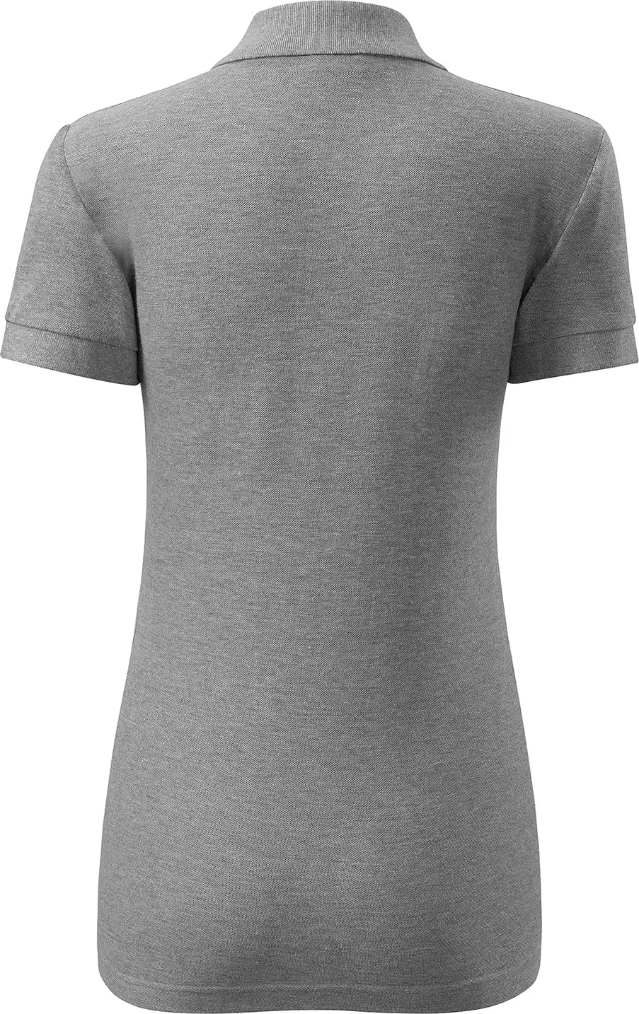 malfini-213-cotton-polohemd-damen-dunkelgrau-meliert-back-5 MALFINI Damen Polo Cotton 213