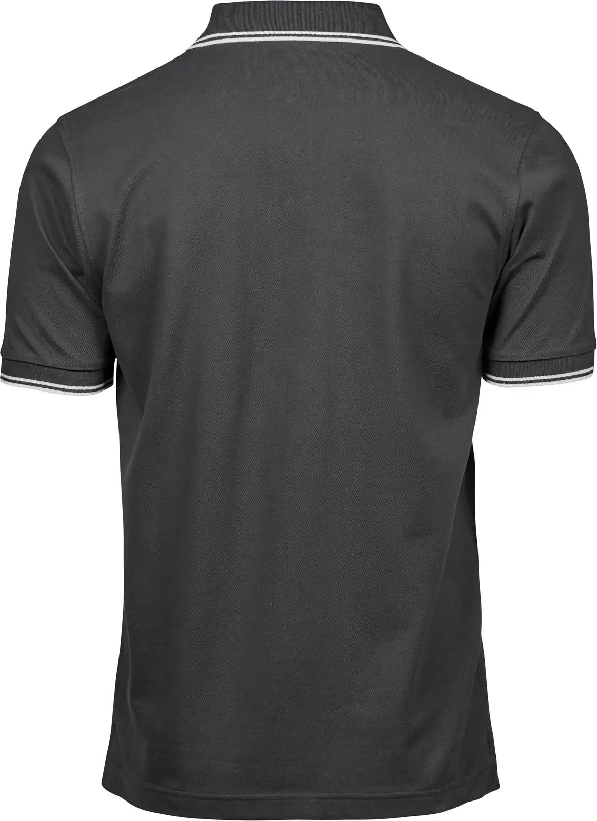 tee-jays-1407-mens-luxury-stripe-stretch-poloshirt-darkgrey-white-back-3 Tee Jays Men's Luxury Stripe Stretch Polo
