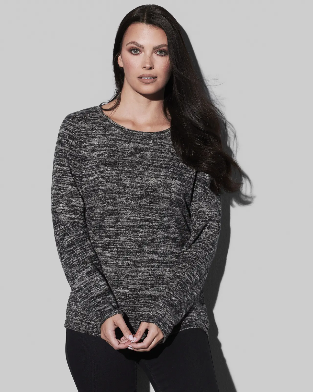 stedman-st9180-knit-sweater-women-darkgreymelange-model-1 Stedman Knit Sweater for women
