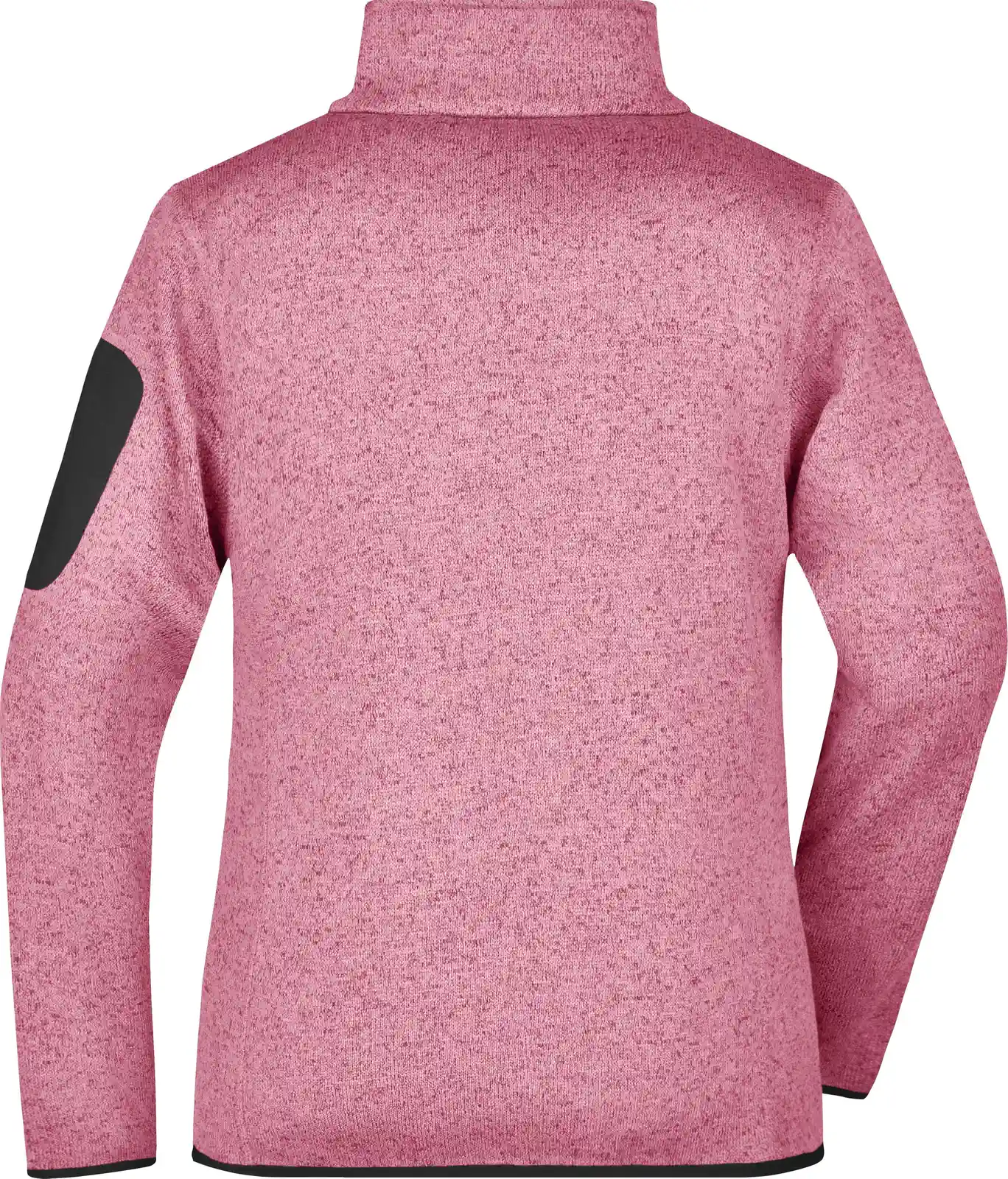 jn761-ladies-knitted-fleece-jacket-pinkmelange-offwhite-back-5 James & Nicholson Ladies Knitted Fleece Jacket