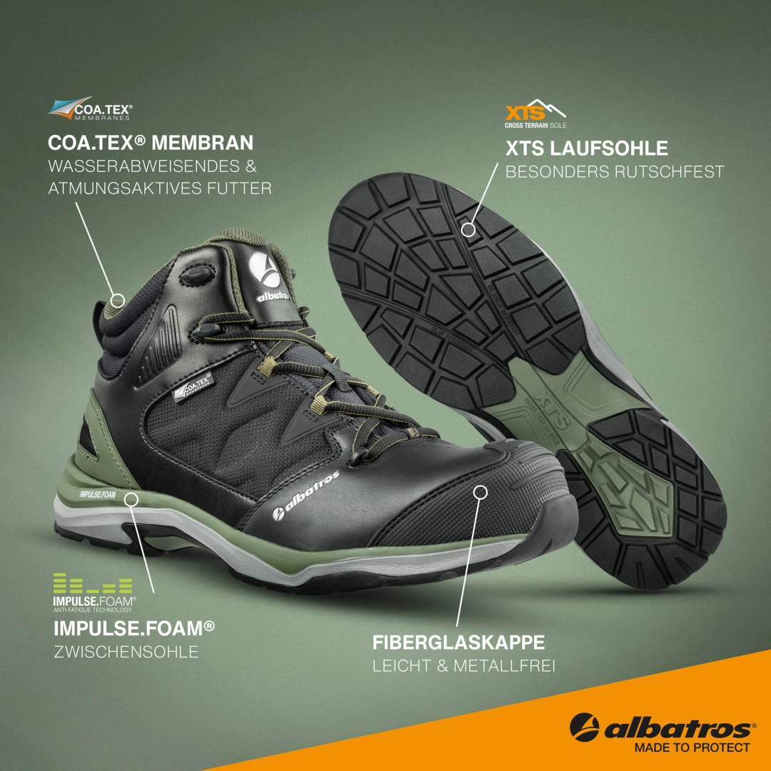 albatros Sicherheitsstiefel ULTRATRAIL OLIVE CTX MID S3 albatros Sicherheitsstiefel ULTRATRAIL OLIVE CTX MID S3
