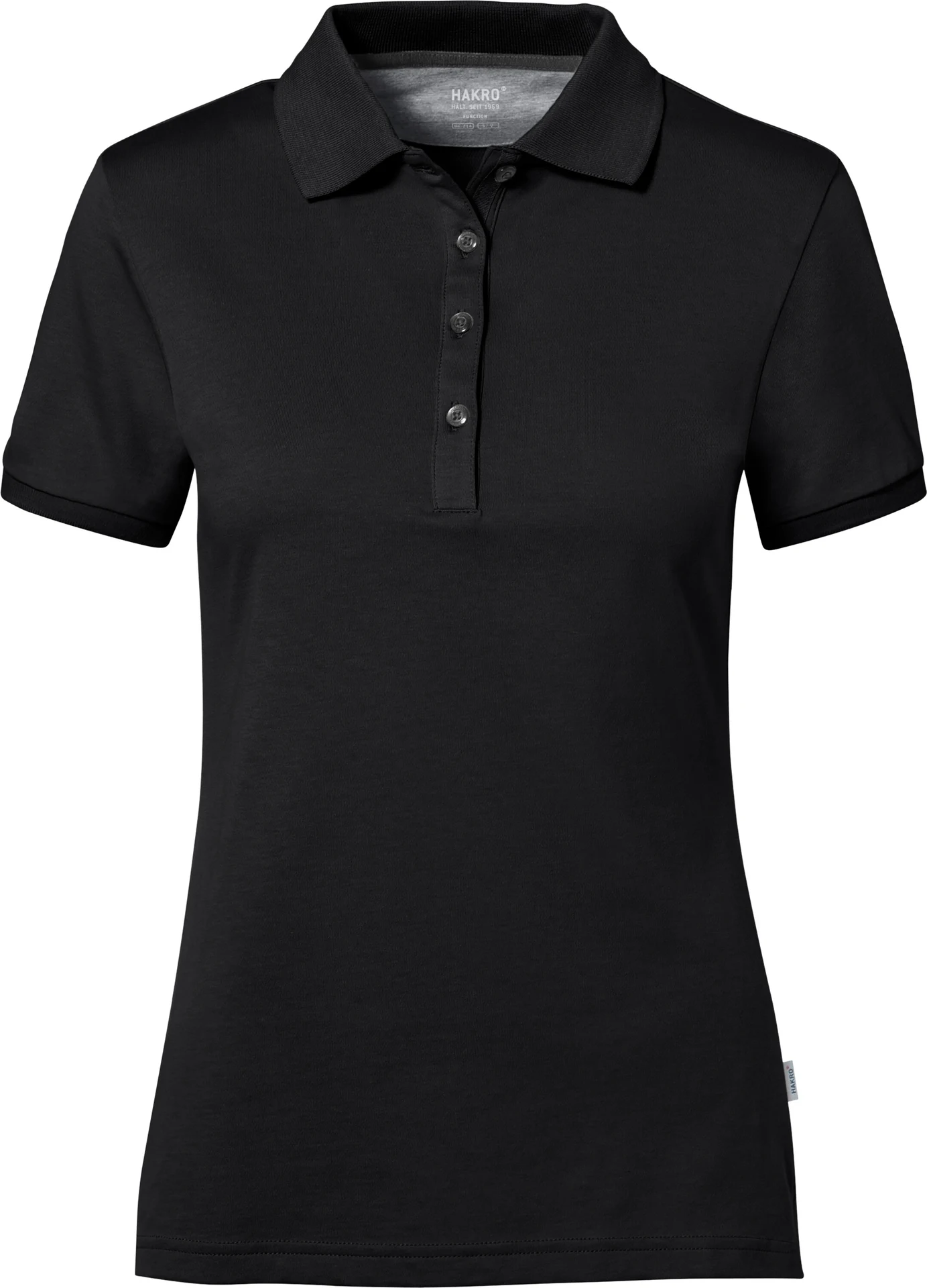 hakro-214-cotton-tec-damen-poloshirt-schwarz-front-1 HAKRO Women-Poloshirt 214 Cotton-Tec