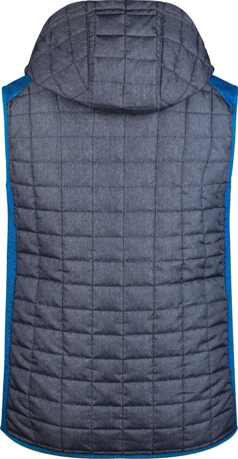 jn768-mens-knitted-hybrid-vest-royalmelange-anthracitemelange-back-5 James & Nicholson Men's Knitted Hybrid Vest