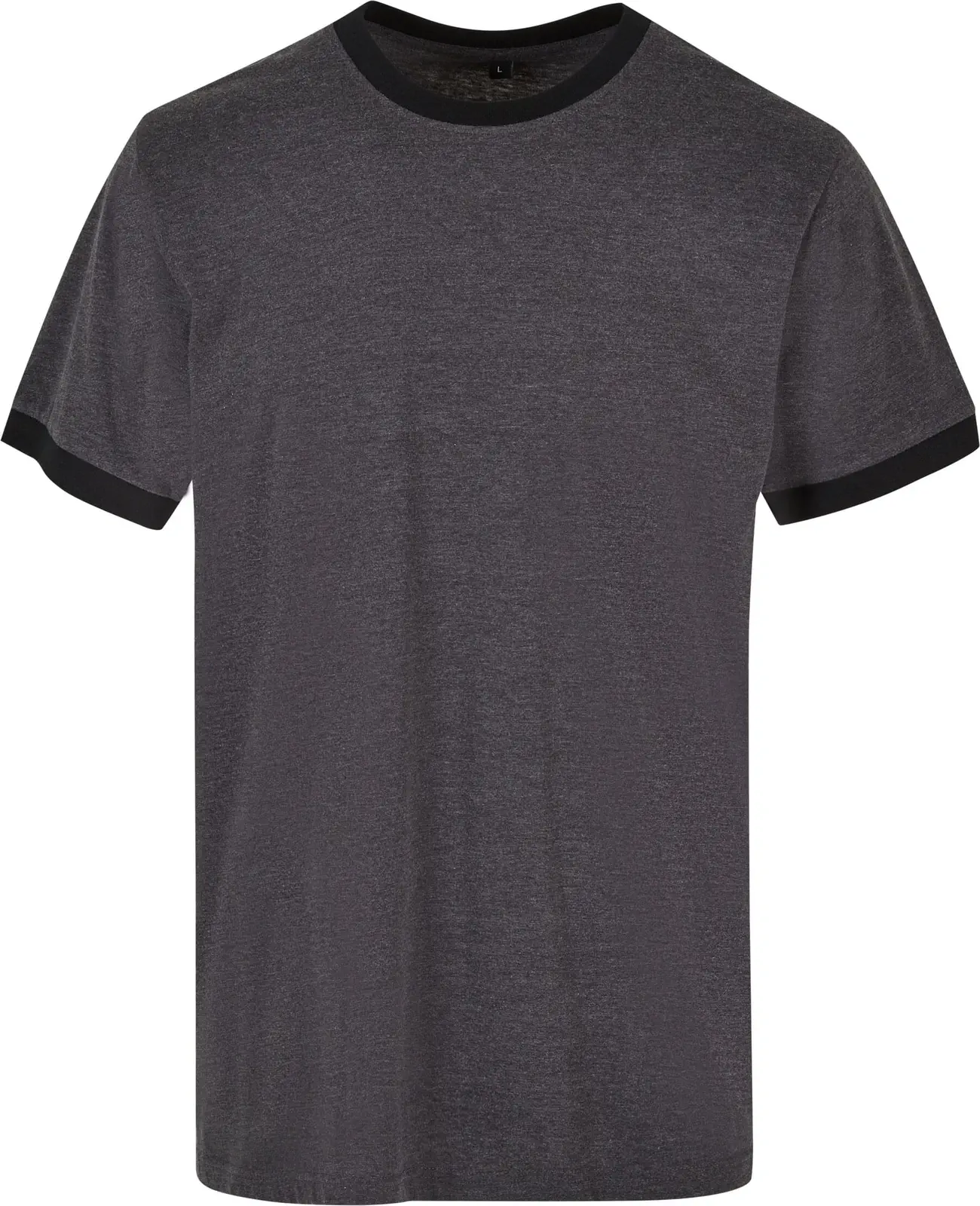 BYB-BB022-mens-ringer-t-shirt-charcoal-black-front-4 Build Your Brand Ringer Tee