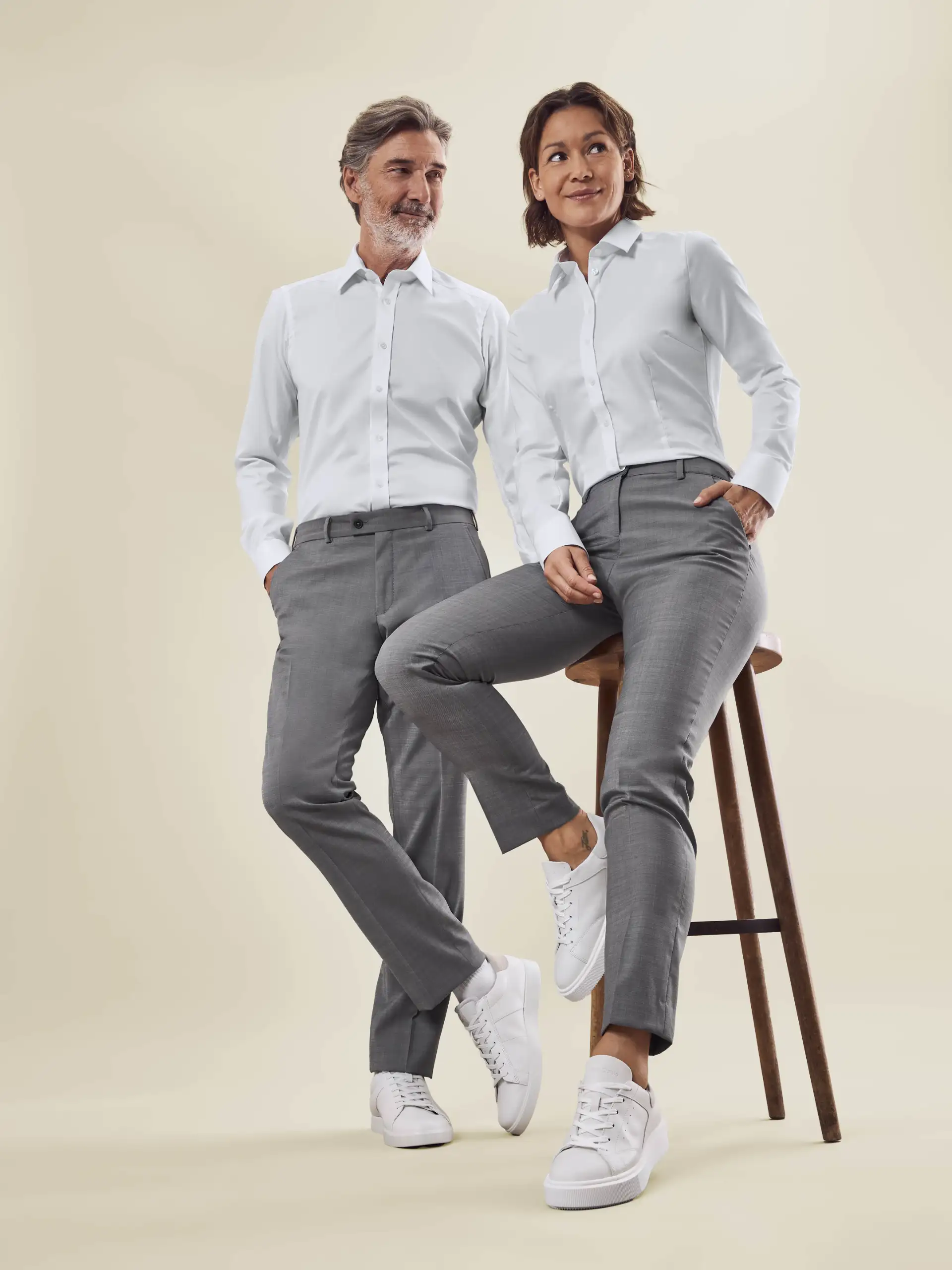 greiff-1374-damen-hose-sf-375_2820_hellgrau-model-1 GREIFF Damen Hose MODERN 37.5 Slim Fit