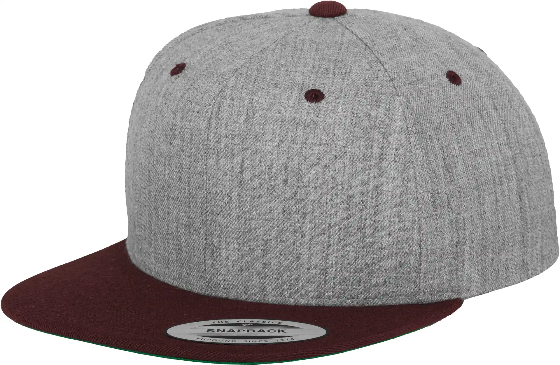 heather grey/maroon