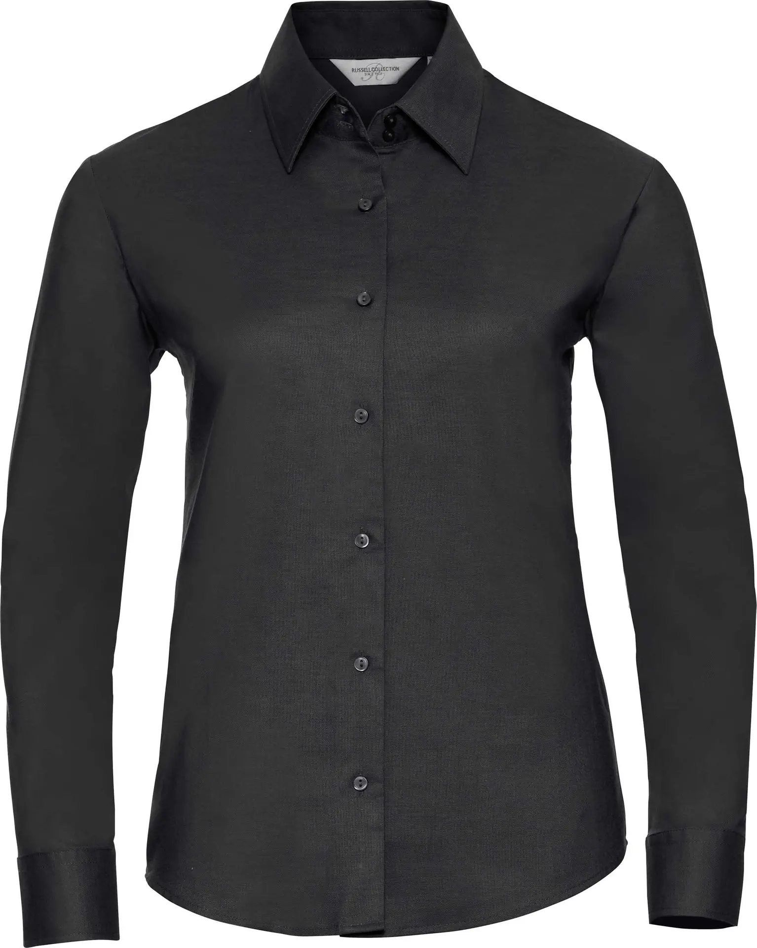 russell-r932f-ladies-ls-easy-care-oxford-shirt-black-front-3 Russell Ladies Long Sleeve Easy Care Oxford Shirt