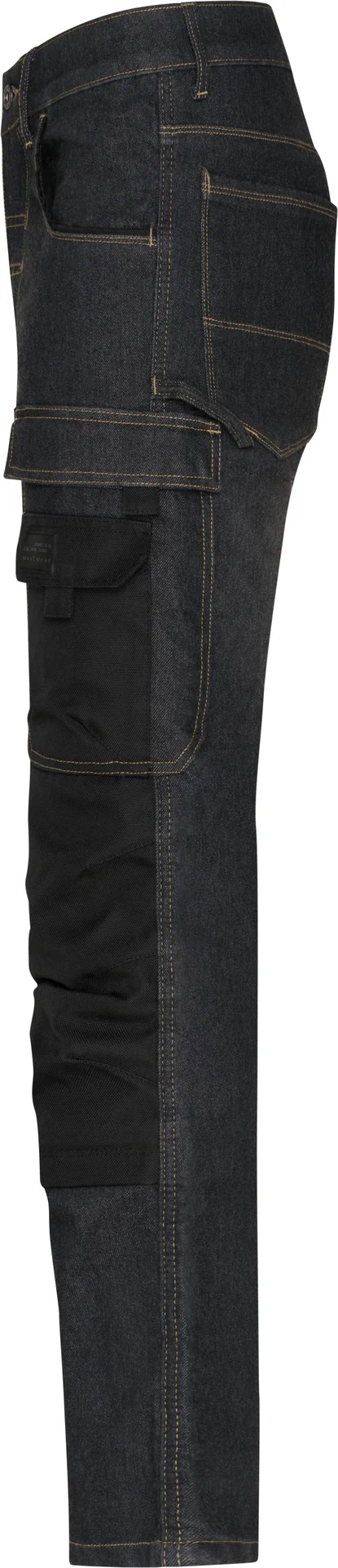 jn875-workwear-stretch-jeans-blackdenim-left-4 James & Nicholson Workwear Stretch-Jeans