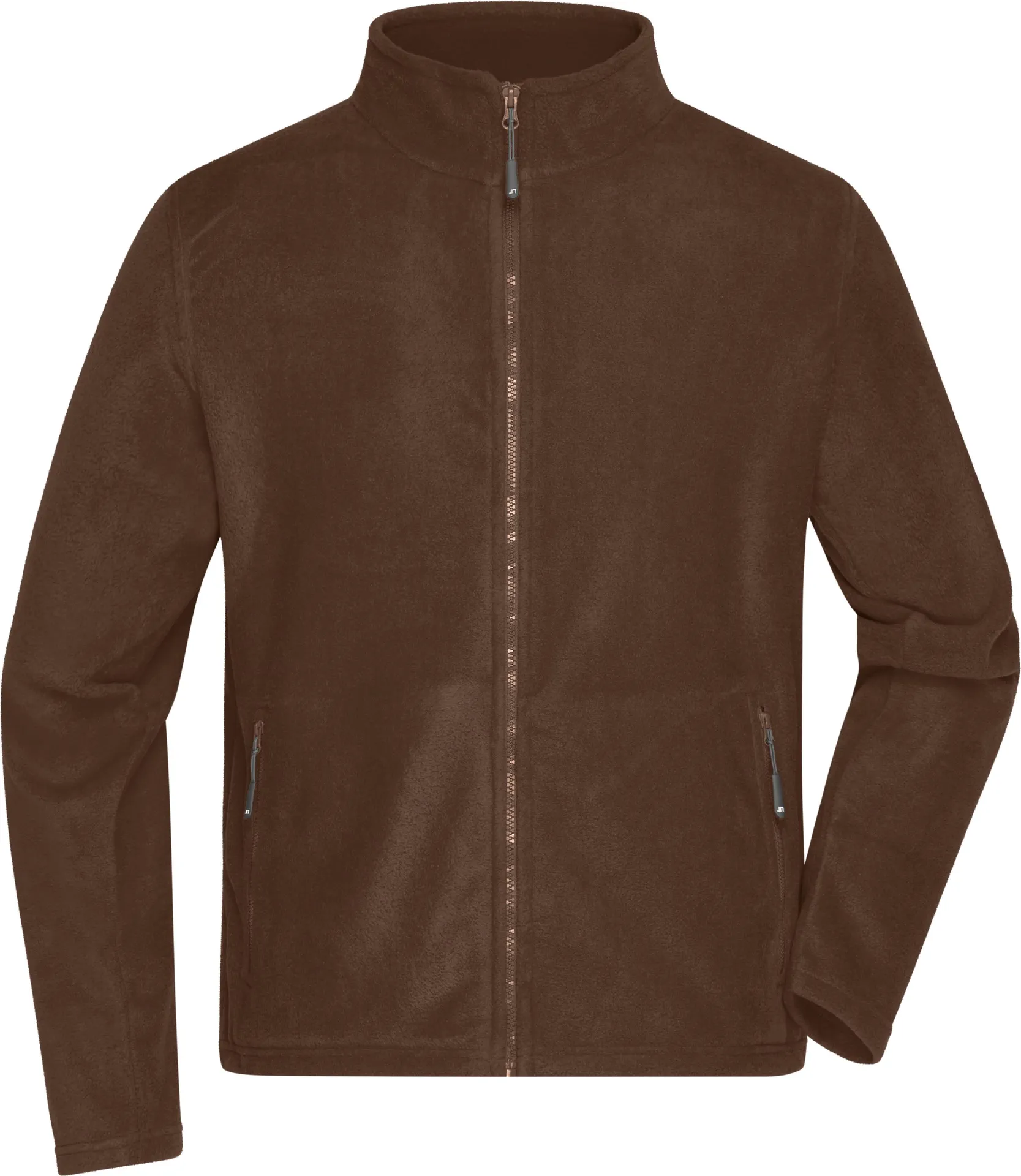 jn782-mens-fleece-jacket-brown-front-3 James & Nicholson Men's Fleecejacket