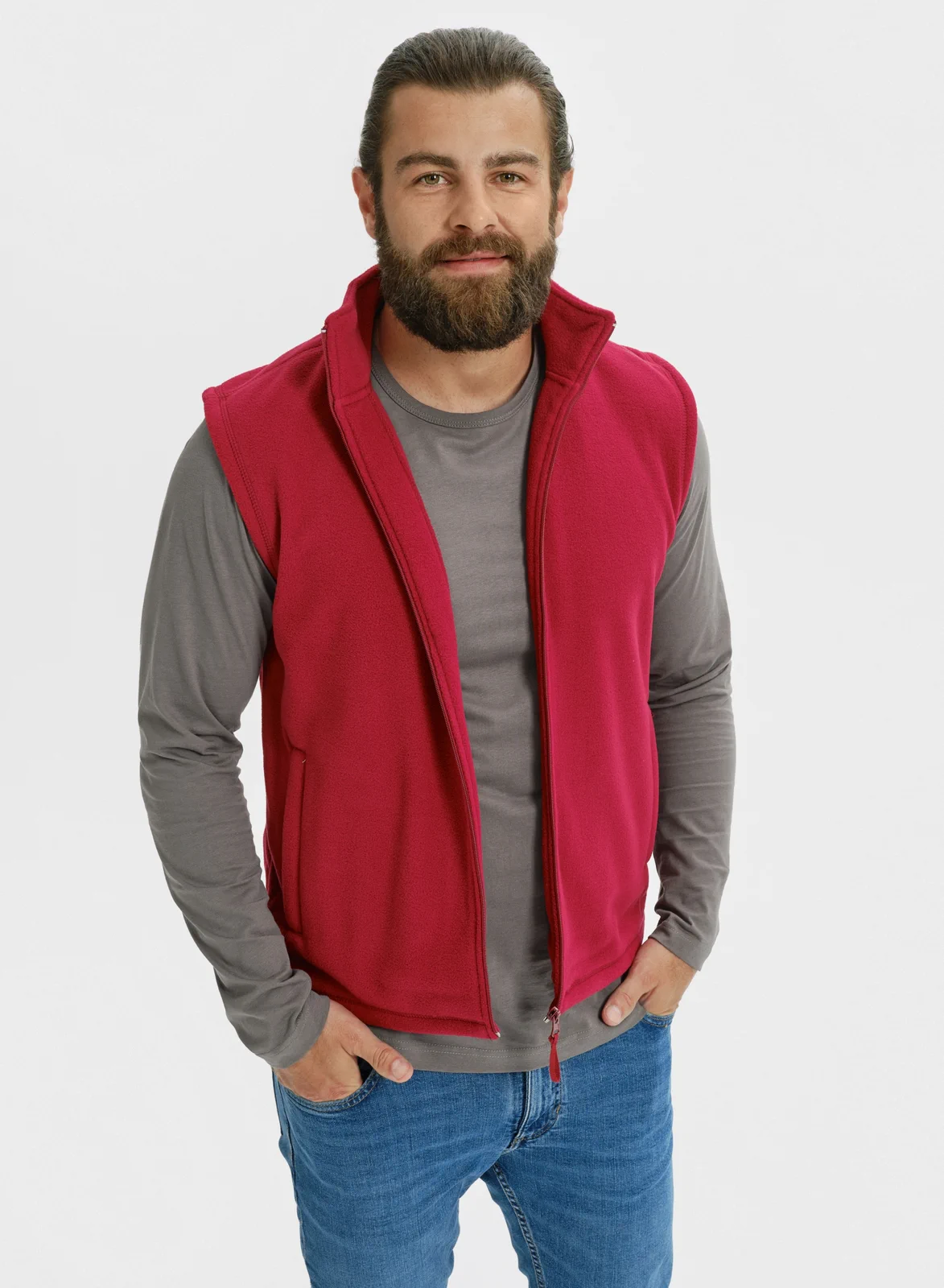 rimeck-518-fleece-weste-next-rot-model-1 RIMECK Fleeceweste Next 518