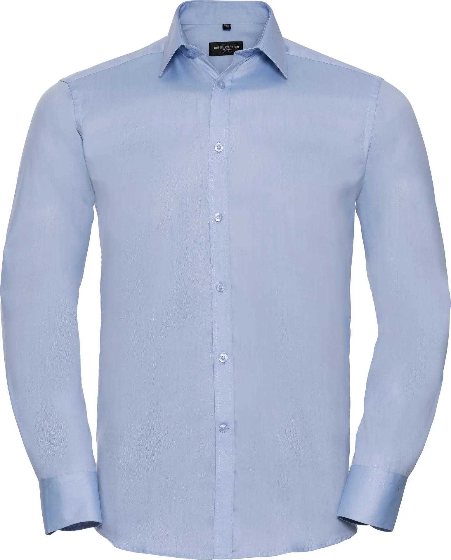 russell-r962m-mens-ls-herringbone-shirt-lightblue-front-3 Russell Men's Long Sleeve Herringbone Shirt