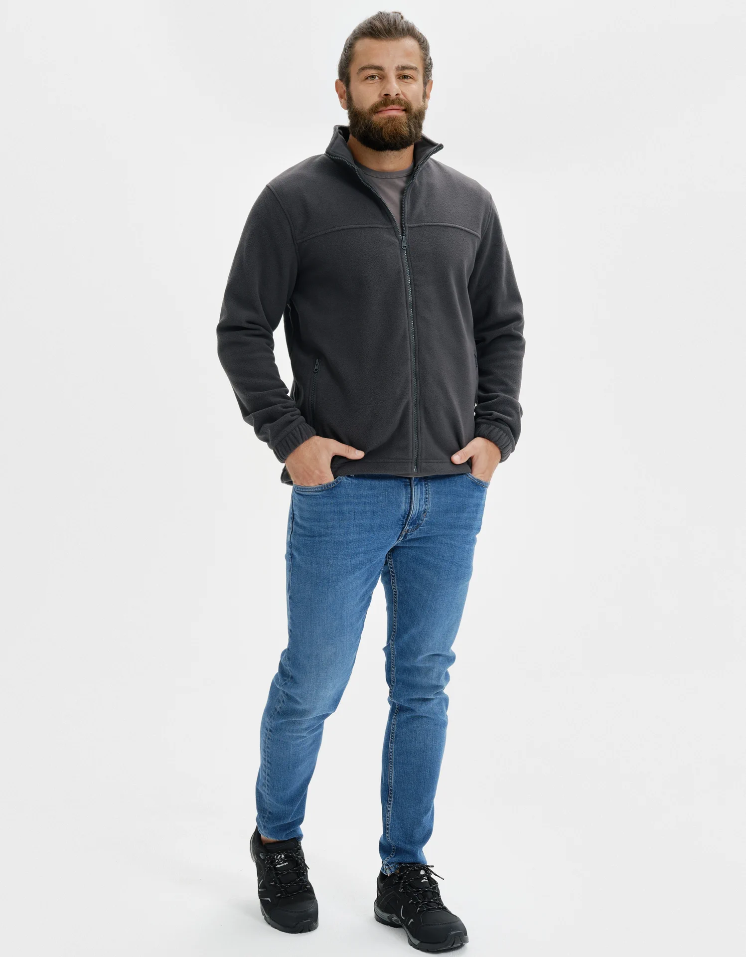 rimeck-501-fleece-jacket-ebonygrau-model-1 RIMECK Fleece Jacket 501